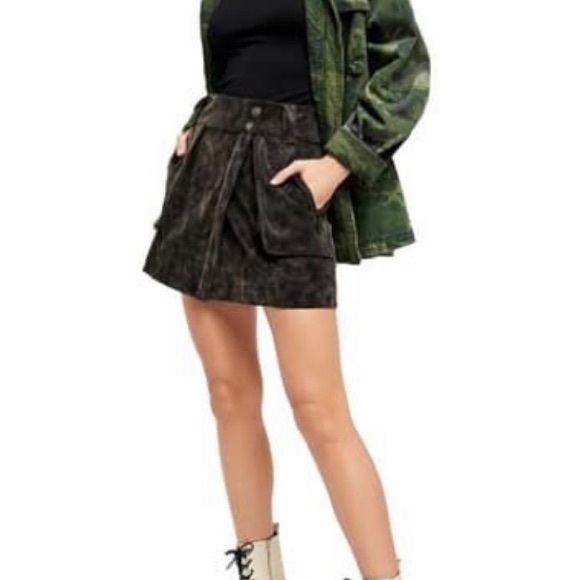 NWT! Free People Carson Utility Faux Wrap Skirt - Picture 1 of 8